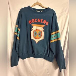 Levi's Men's Teal and Orange Crewneck Sweater